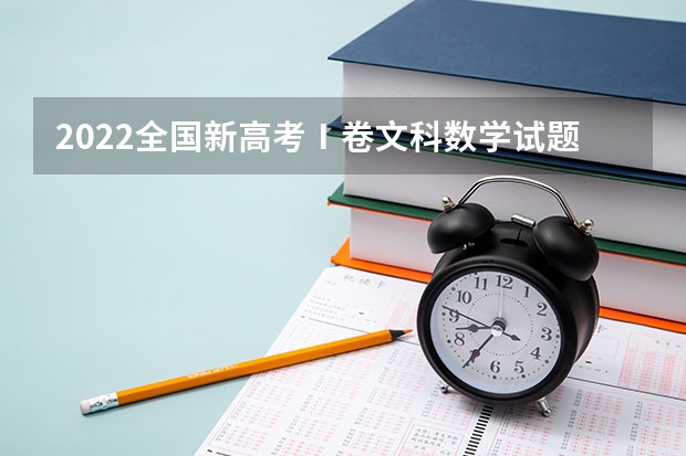 2022全国新高考Ⅰ卷文科数学试题及答案解析（2022全国新高考Ⅰ卷（数学）真题及答案解析）